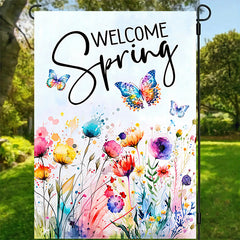 Welcome Spring Garden Flag