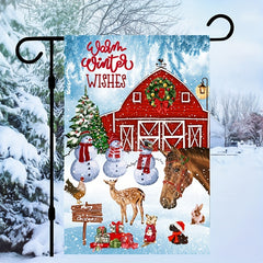 Winter Farm Garden Flag