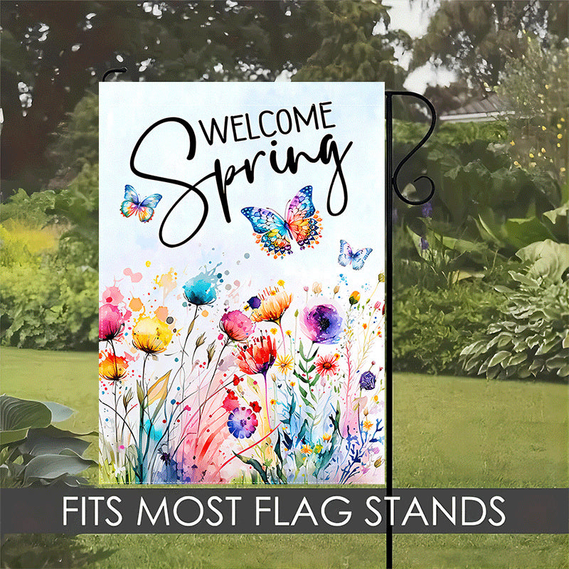 Welcome Spring Garden Flag