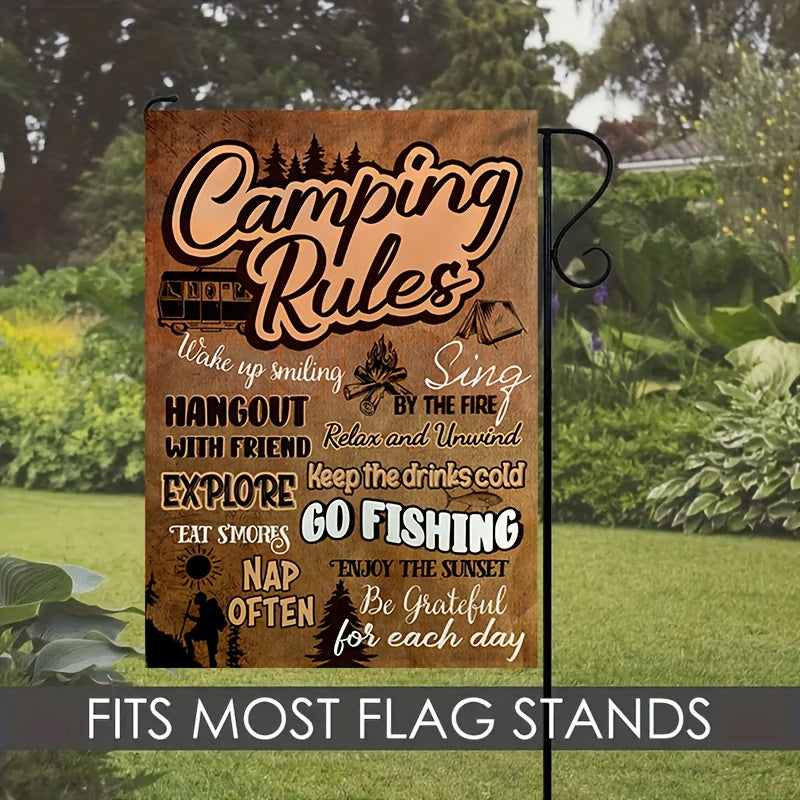 Camping Rules & Tips Double-Sided Garden Flag