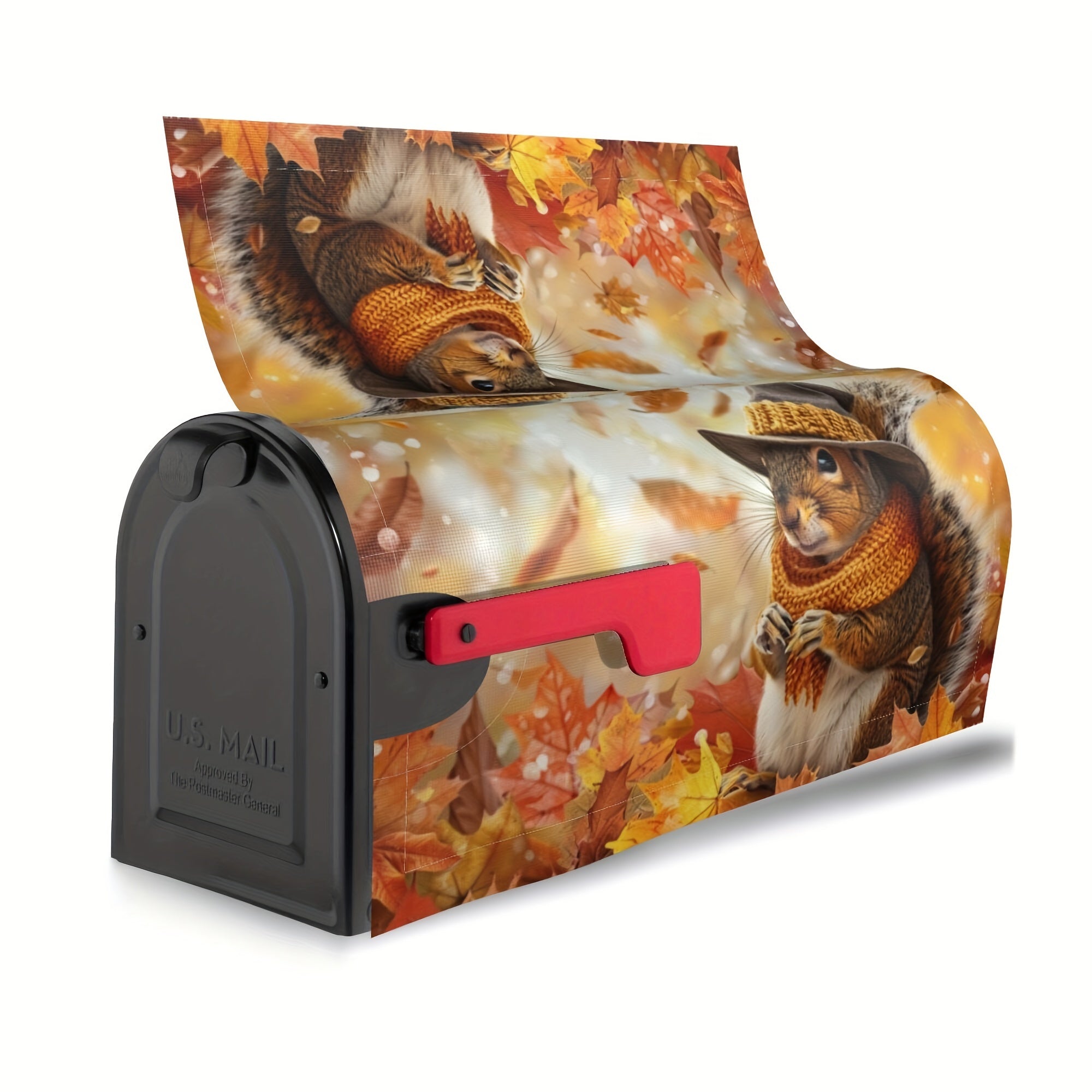 Autumn Squirrel Mailbox Cover