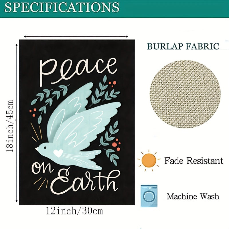 Vibrant Peace On Earth Double-Sided Garden Flag