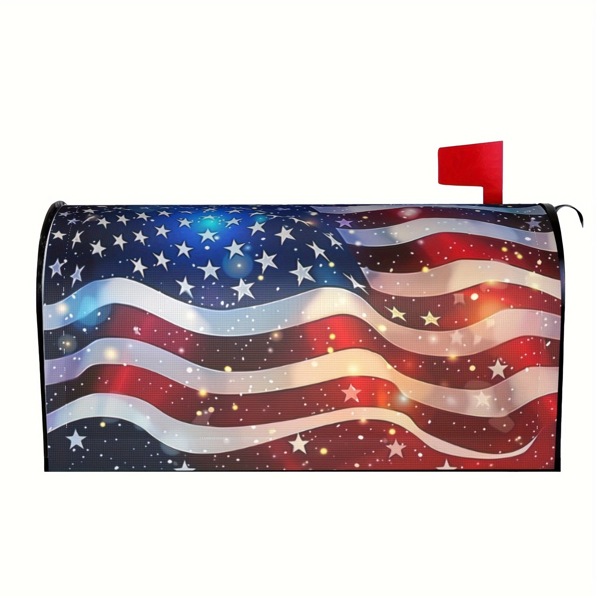 Vibrant American Flag Mailbox Cover Wrap