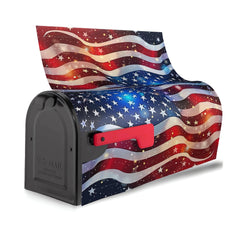 Vibrant American Flag Mailbox Cover Wrap