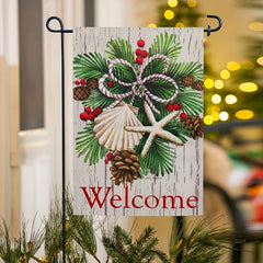 Festive Christmas Welcome Garden Flag