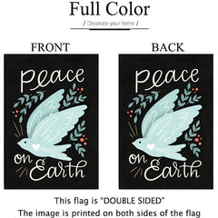 Vibrant Peace On Earth Double-Sided Garden Flag