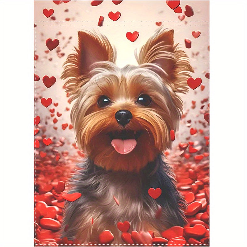 Yorkshire Terrier Valentine'S Day Garden Flag