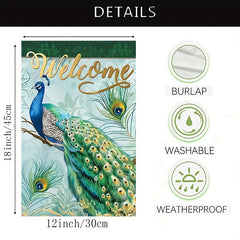 Peacock Welcome Garden Flag