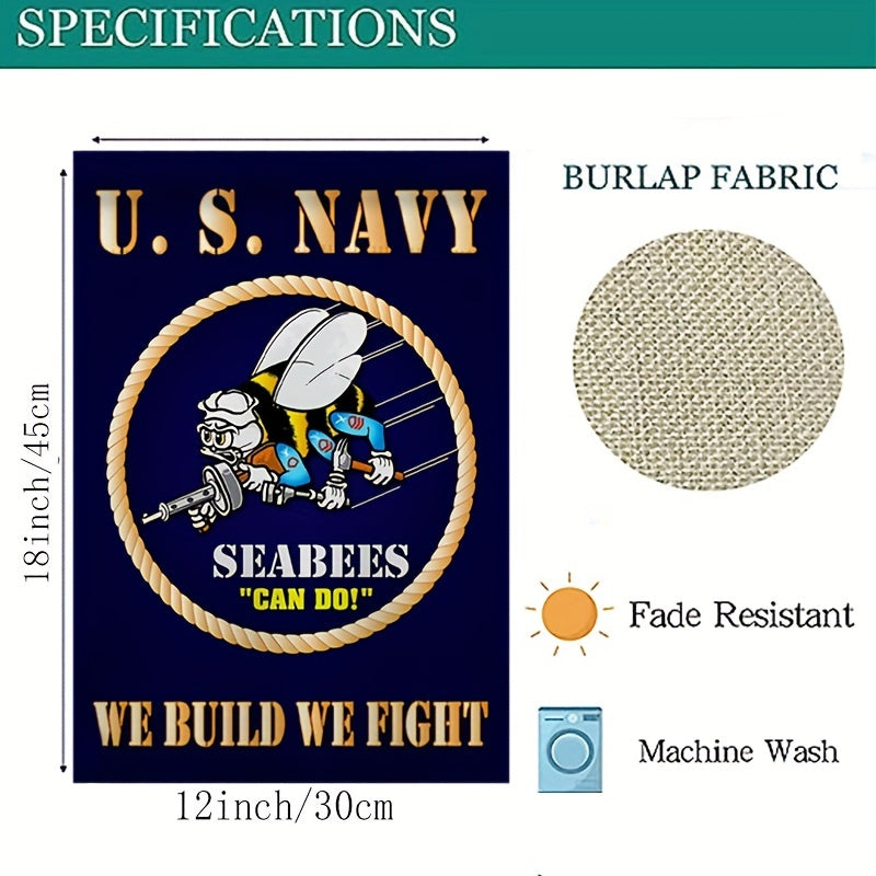 Sea Bees Patriotic Garden Flag