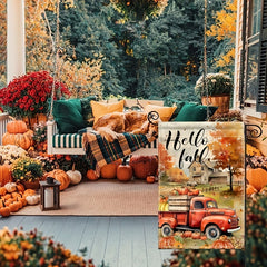 Vertical Double-Sided Fall Pumpkin Garden Flag