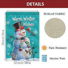 Merry Christmas Cute Snowman Winter Garden Flag