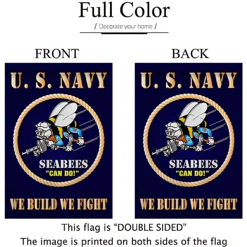 Sea Bees Patriotic Garden Flag