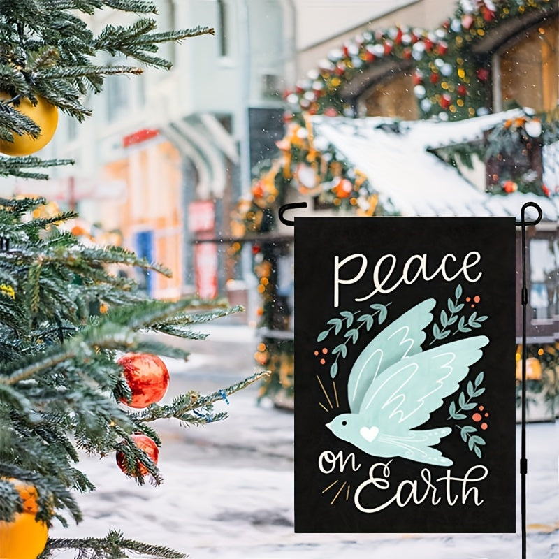 Vibrant Peace On Earth Double-Sided Garden Flag