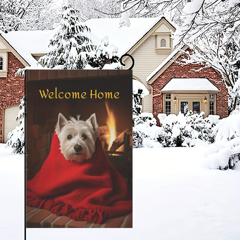 4pcs/Set, West Highland Terrier Theme Different Seasonal Festival Garden Flag