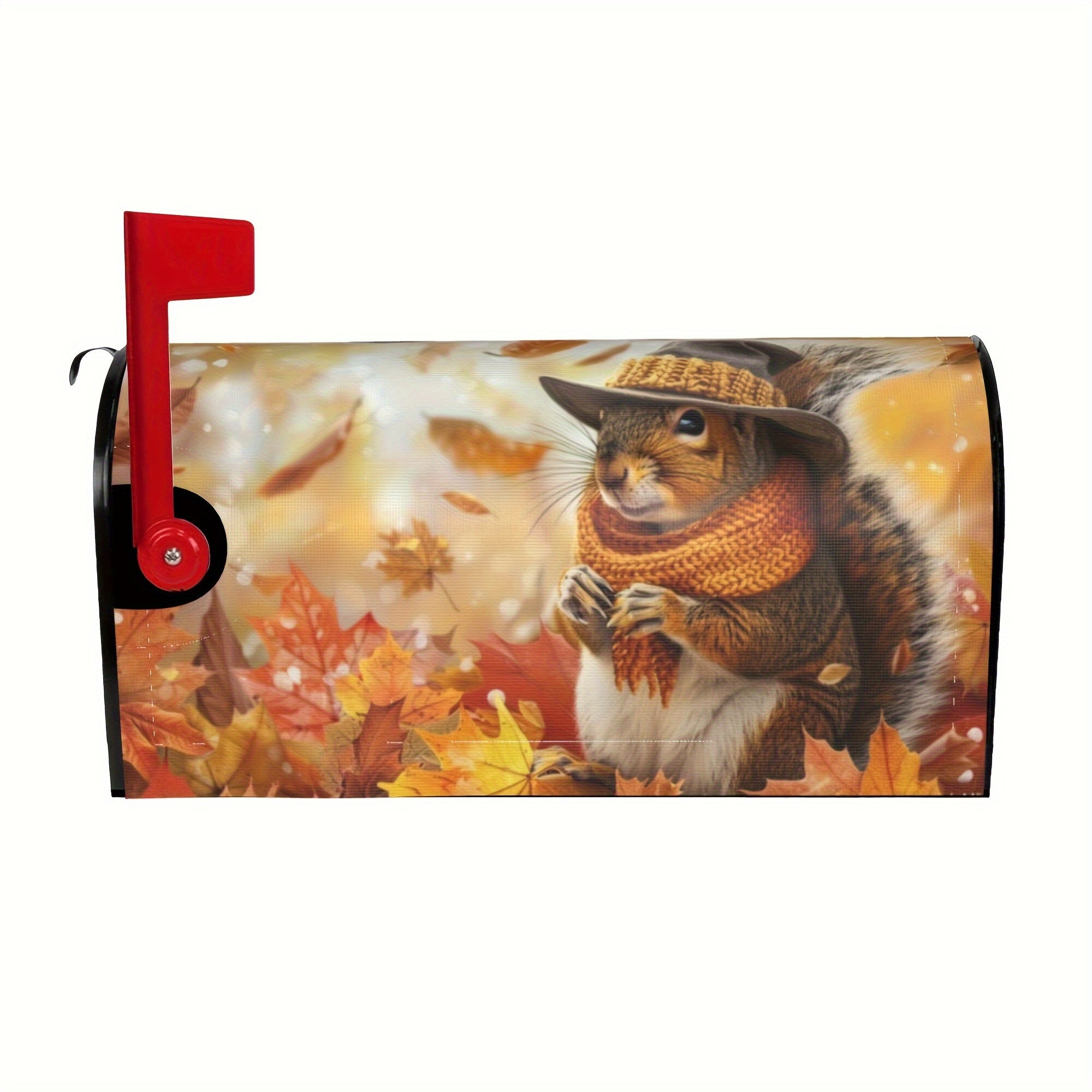 Autumn Squirrel Mailbox Cover