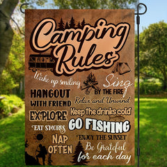 Camping Rules & Tips Double-Sided Garden Flag