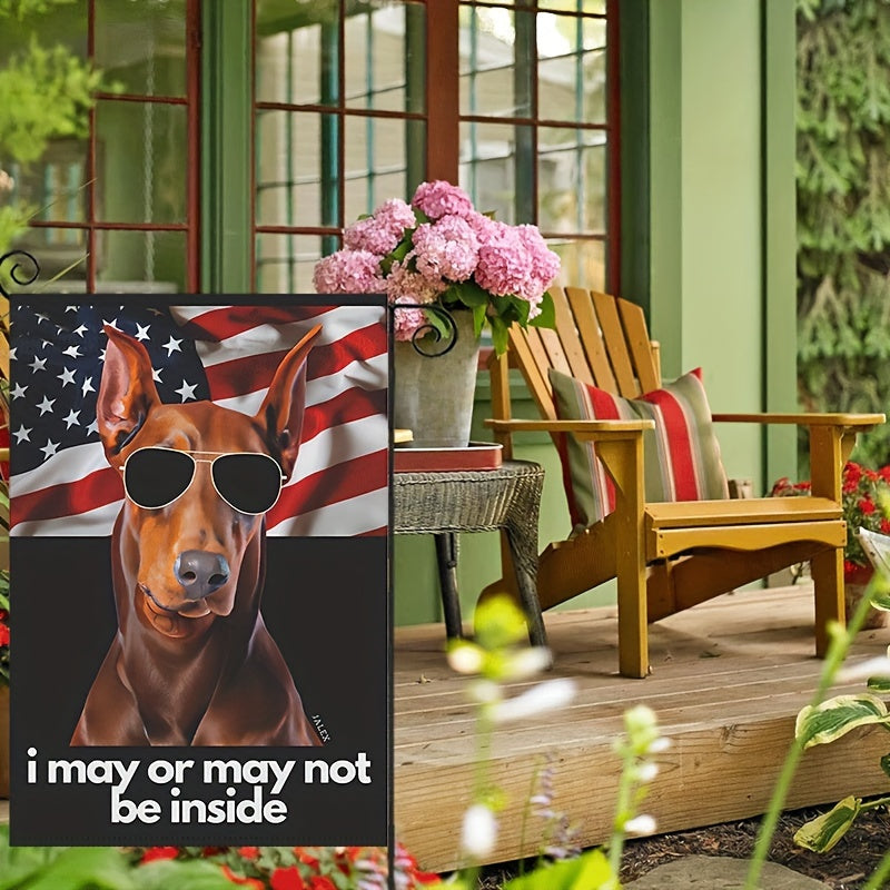 Doberman Pinscher Patriotic Garden Flag