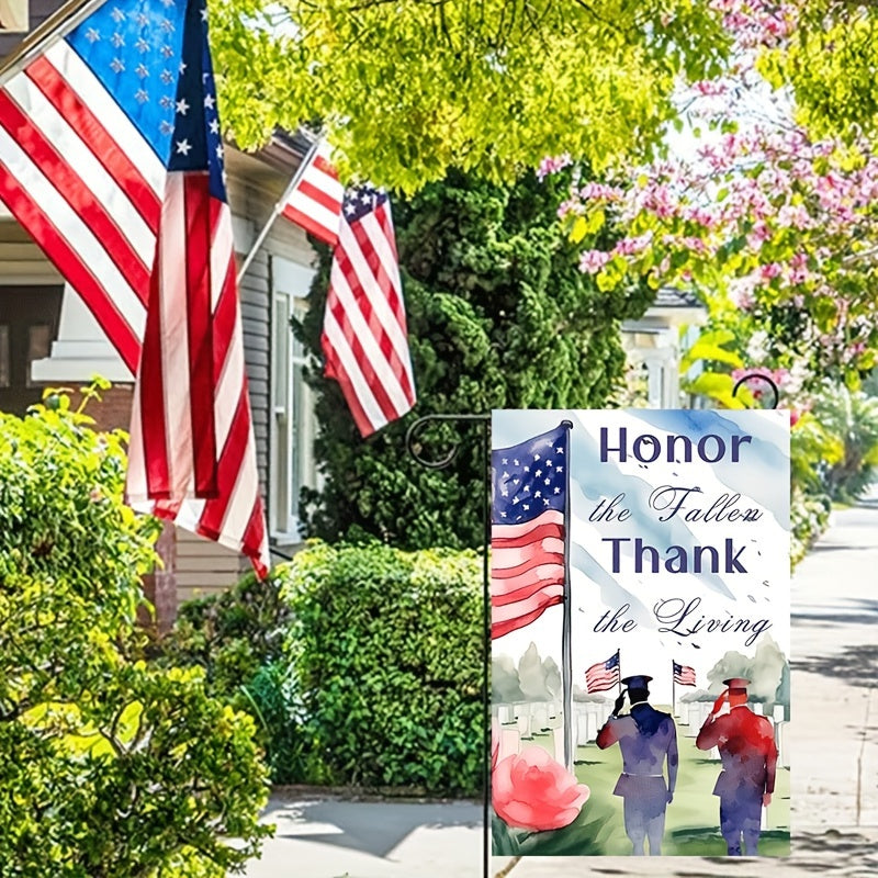 Honor Fallen, Thank the Living" Patriotic Garden Flag