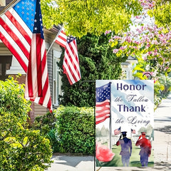 Honor Fallen, Thank the Living" Patriotic Garden Flag