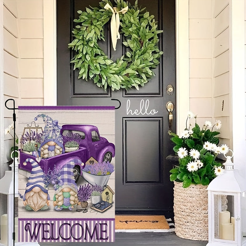 Charming Lavender Spring Welcome Garden Flag