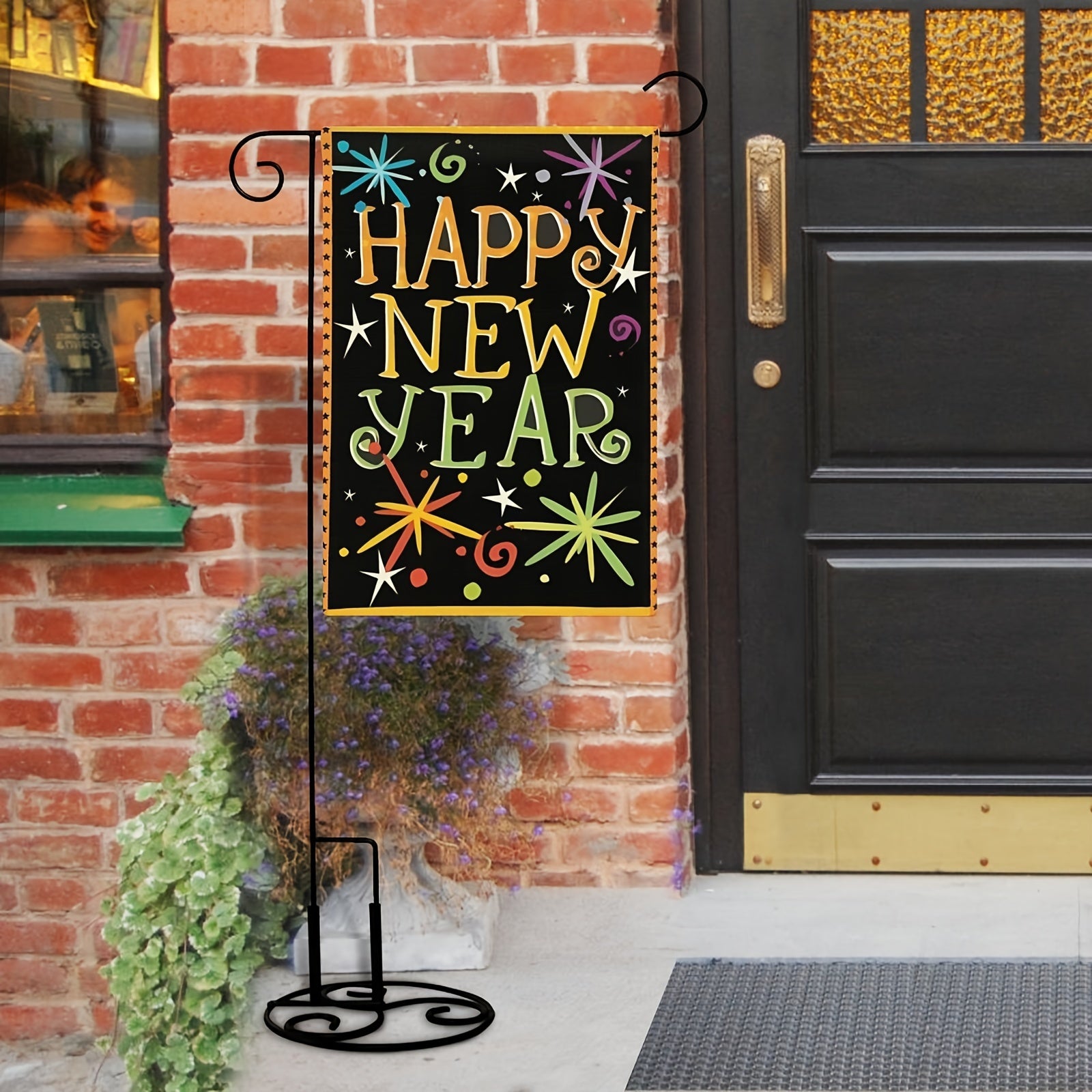 Double-Sided Garden Flag] Happy New Year Celebration Garden Flag