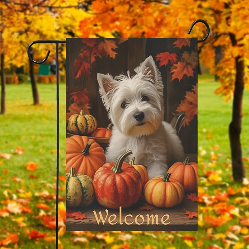 4pcs/Set, West Highland Terrier Theme Different Seasonal Festival Garden Flag