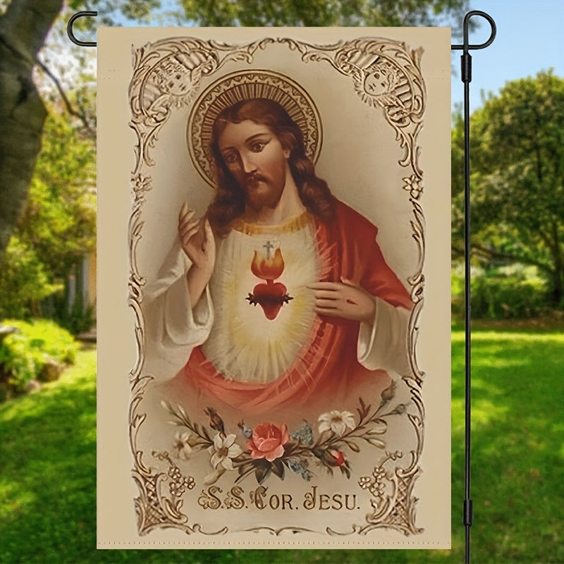 Sacred Heart Of Garden Flag