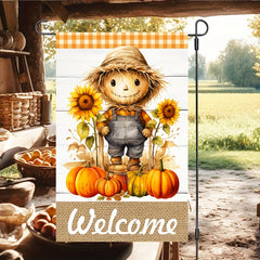 Fall Thanksgiving Pumpkin Sunflowers Home Decorative Garden Flag