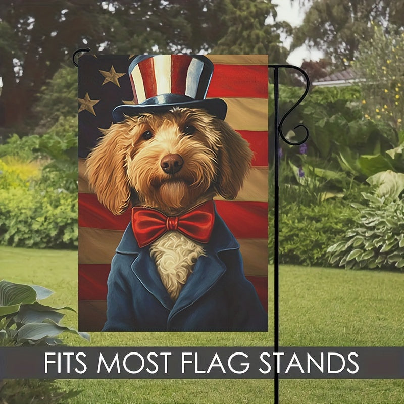 Teddy Dog USA Vintage Garden Flag