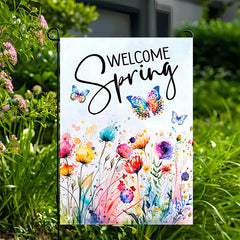 Welcome Spring Garden Flag