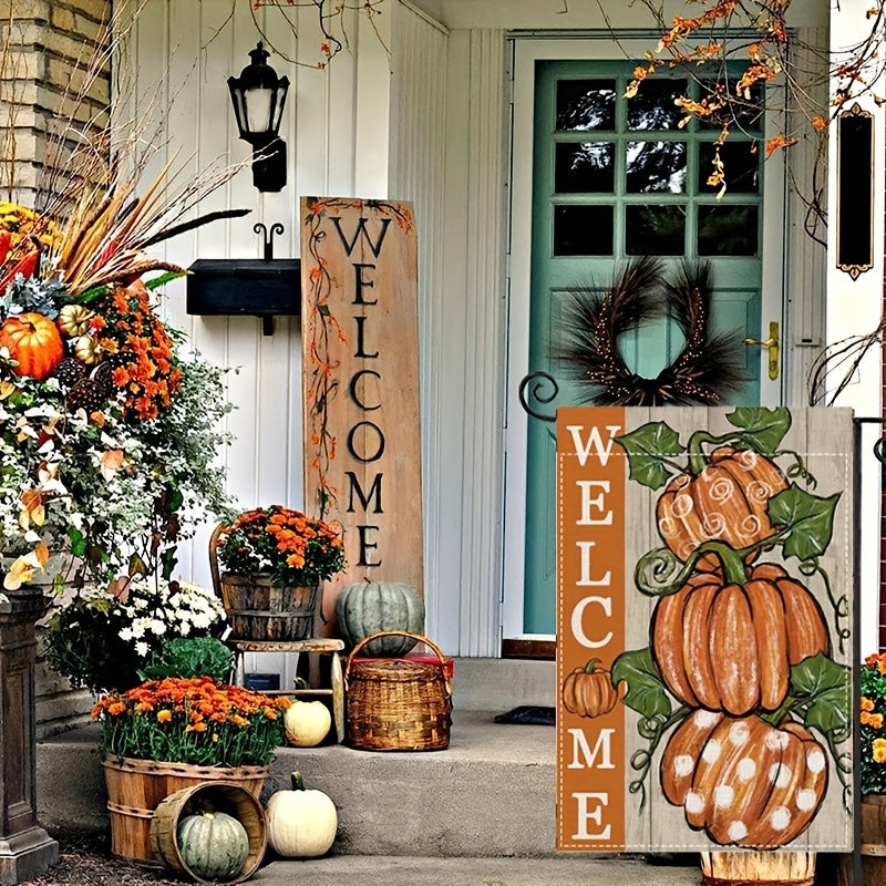 Fall Thanksgiving Pumpkins Garden Flag