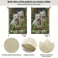 4pcs/Set, West Highland Terrier Theme Different Seasonal Festival Garden Flag