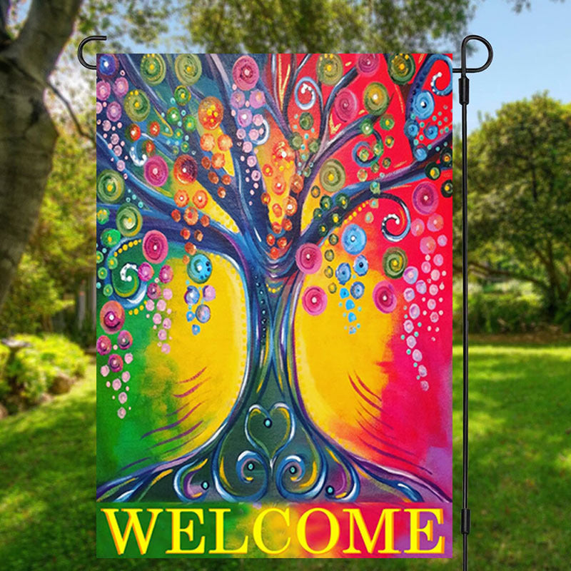 Tree of Life Welcome Garden Flag