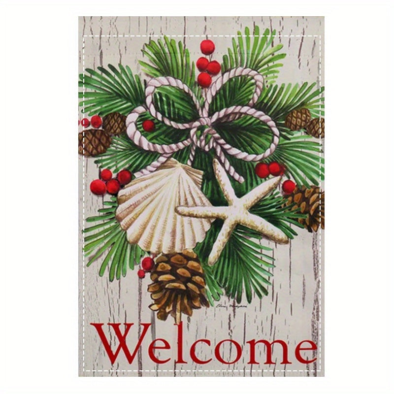 Festive Christmas Welcome Garden Flag