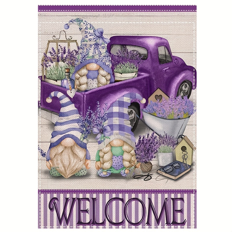 Charming Lavender Spring Welcome Garden Flag