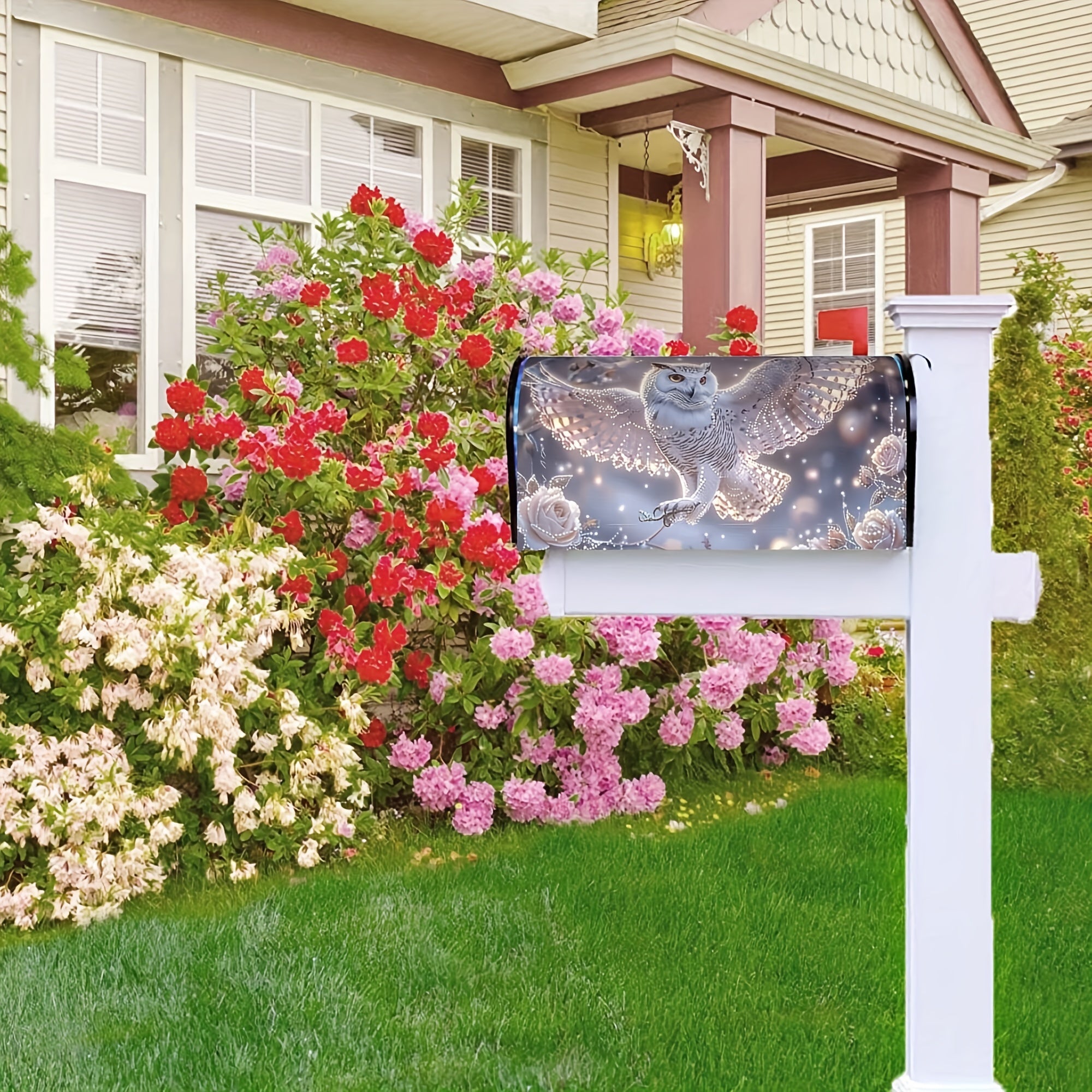 Animal-Themed Mailbox Cover with White Owl