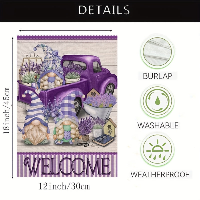 Charming Lavender Spring Welcome Garden Flag