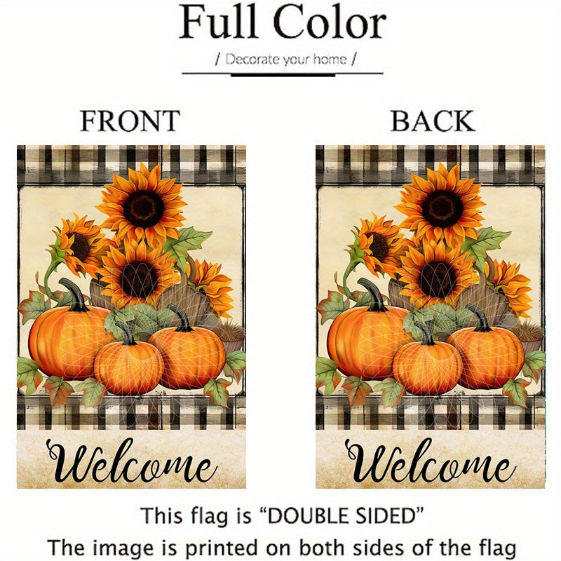 Sunflower Pumpkin Maple Leaf Garden Flag