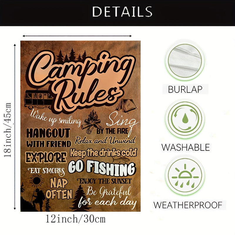 Camping Rules & Tips Double-Sided Garden Flag