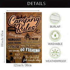 Camping Rules & Tips Double-Sided Garden Flag