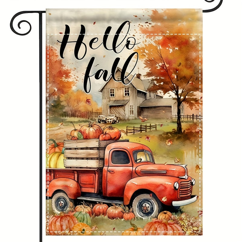 Vertical Double-Sided Fall Pumpkin Garden Flag