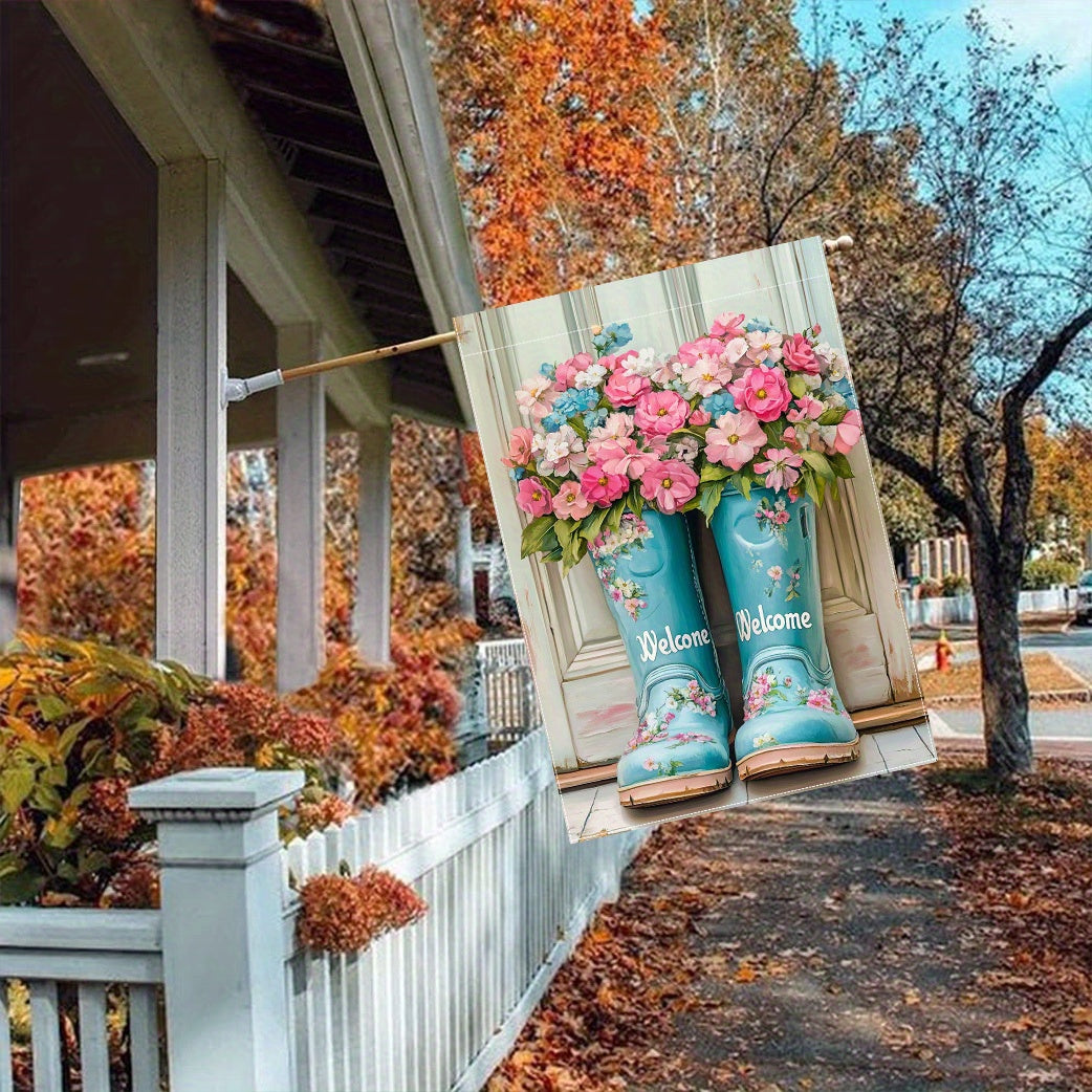 Spring Butterfly Welcome Garden Flag