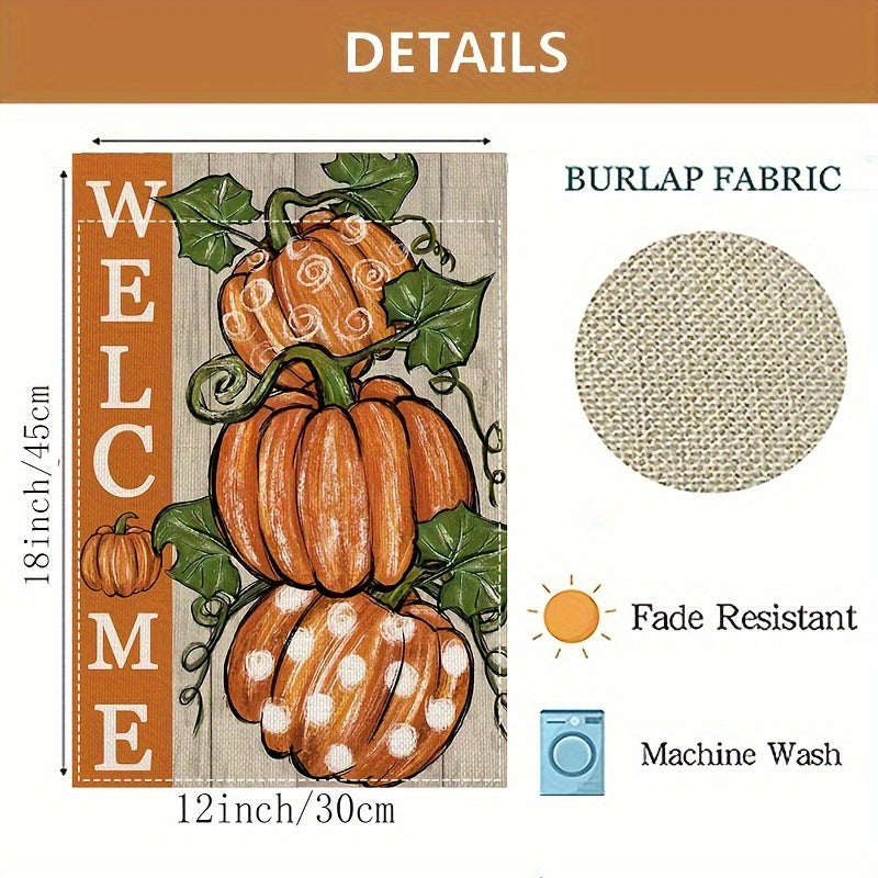 Fall Thanksgiving Pumpkins Garden Flag