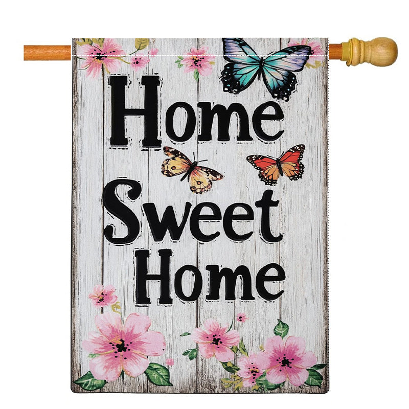 Welcome to Spring and Summer Flowers (Butterflies and Flowers) Decorative Flag