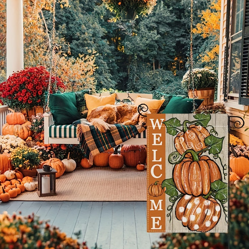 Fall Thanksgiving Pumpkins Garden Flag