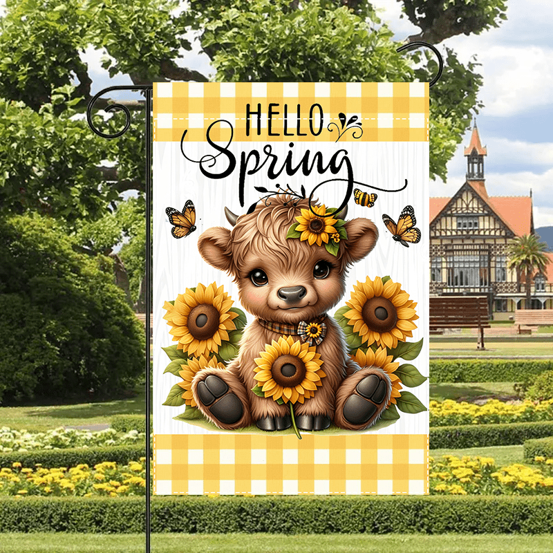 "Hello Spring" Double-Sided Garden Flag