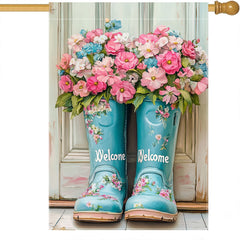 Spring Butterfly Welcome Garden Flag