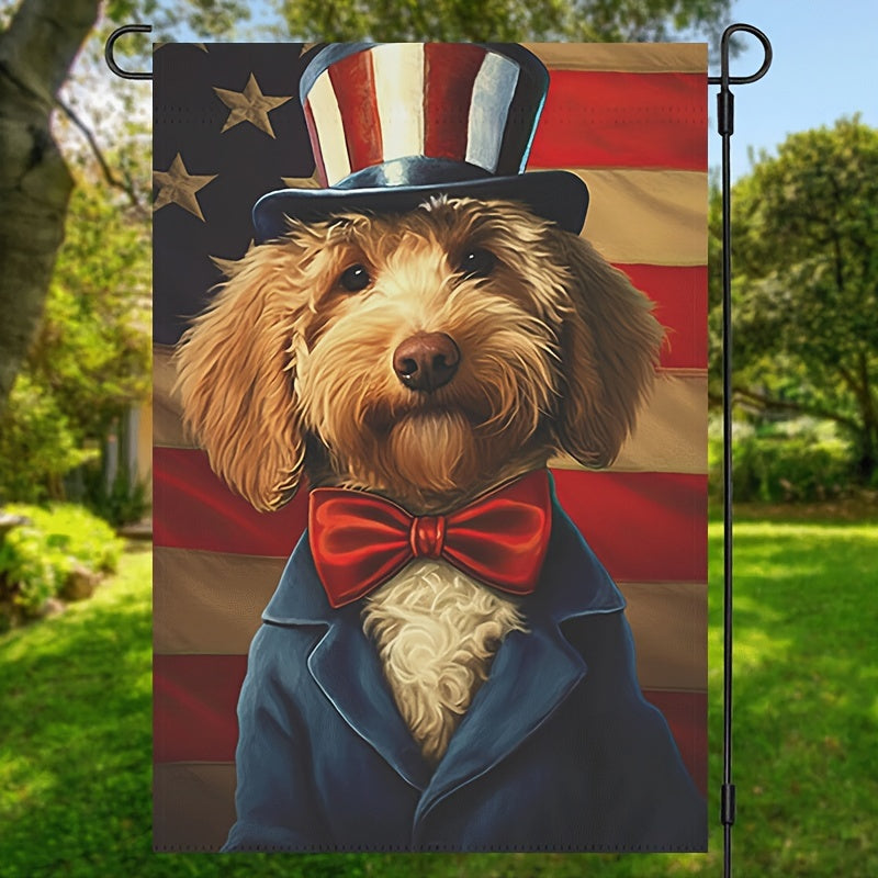 Teddy Dog USA Vintage Garden Flag