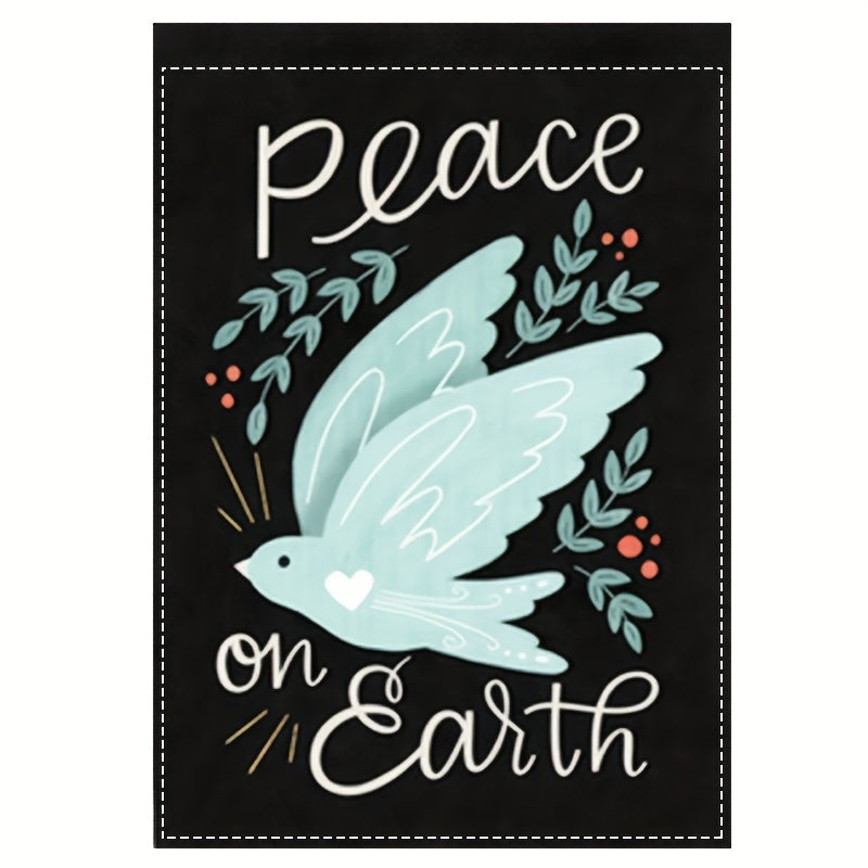 Vibrant Peace On Earth Double-Sided Garden Flag