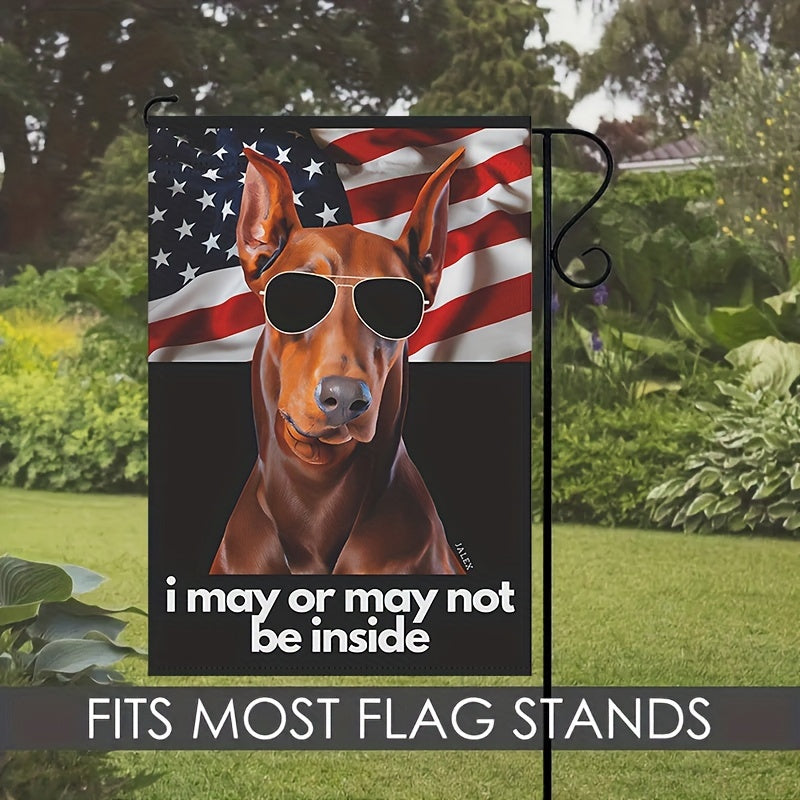 Doberman Pinscher Patriotic Garden Flag